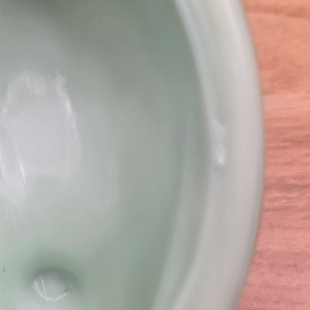 Vintage Jadeite Glass Rabbit on Basket Trinket Dish Green Easter Bunny - Picture 9 of 12
